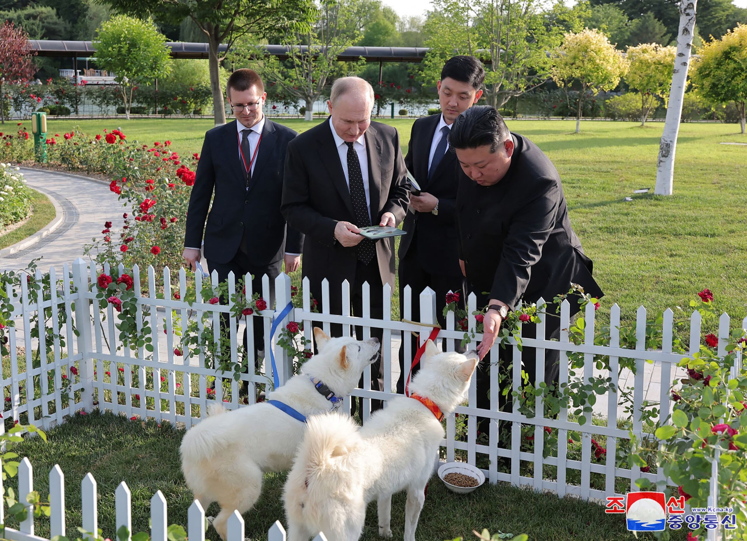 Kim Jong-un gifted his best pal Ptuin two hunting dogs during his visit to North Korea
