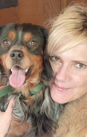 Samantha Brick her two medium-sized dogs...