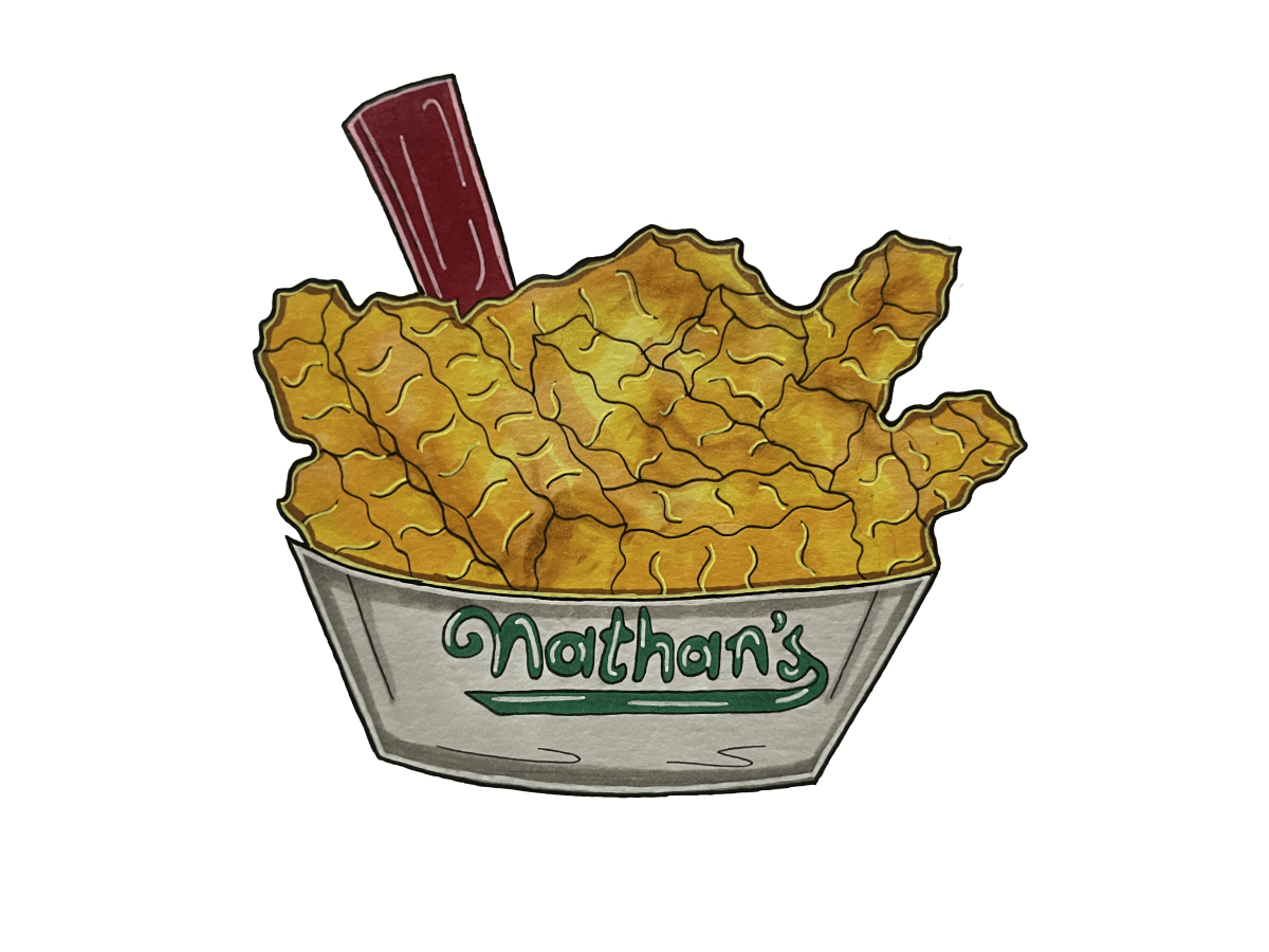 an illustration of Nathan's crinkle cut fries