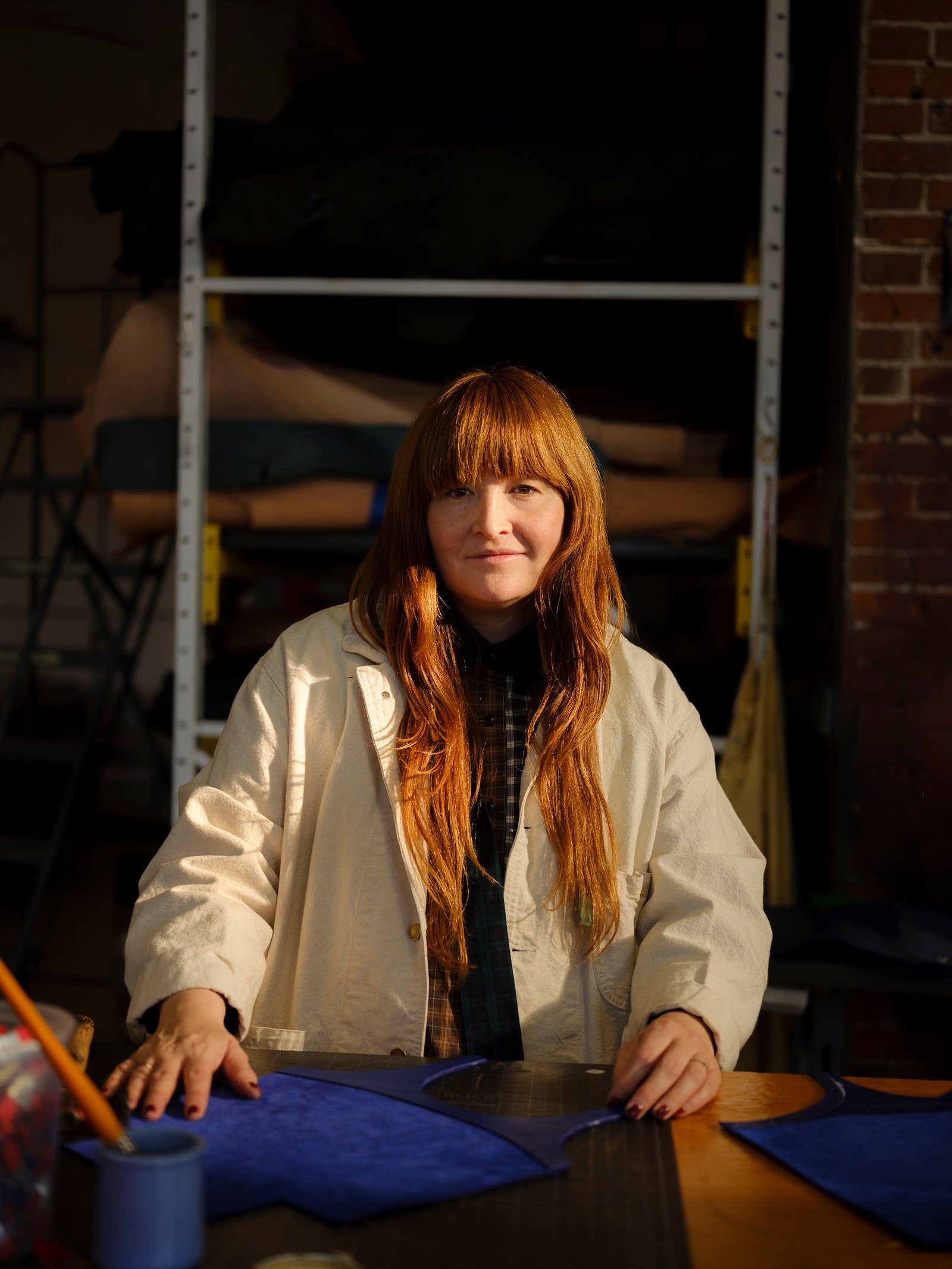 Designer Lindy McDonough in her Rhode Island studio.