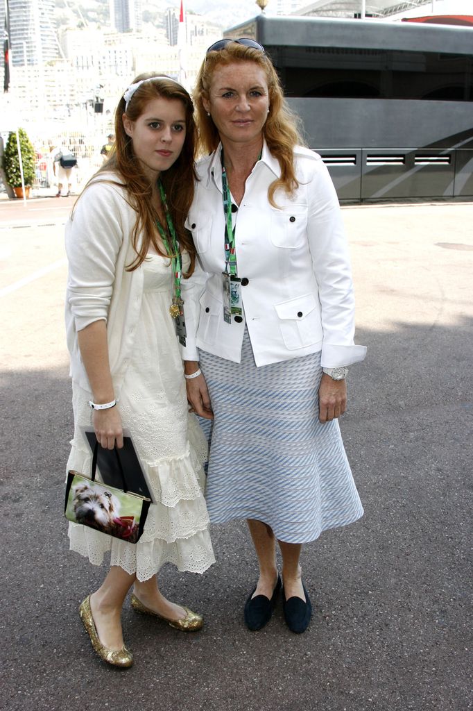 Sarah Ferguson, the Duchess of York with her daughter, Princess Beatrice at the Formula One race in 2006 in Monaco