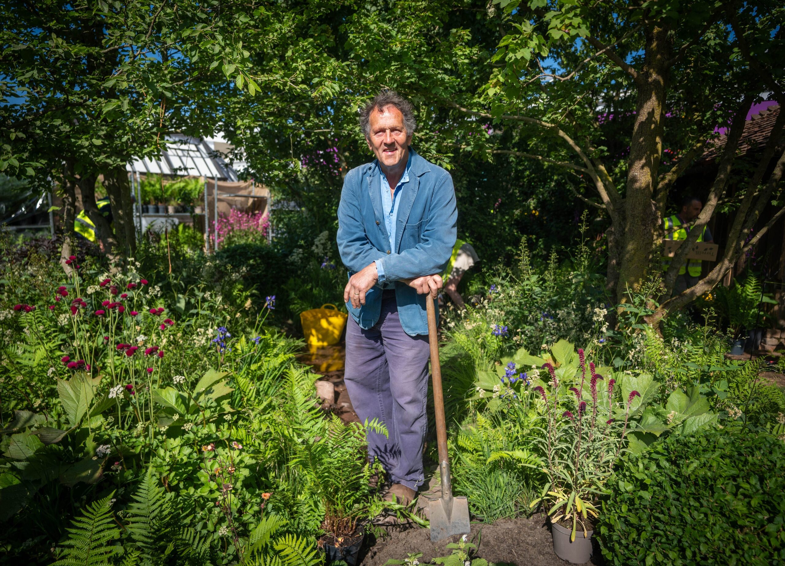 Monty Don poses in the RHS and BBC Radio 2 Dog Garden at the RHS Chelsea Flower Show, which opens at the Royal Hospital Chelsea in London next week