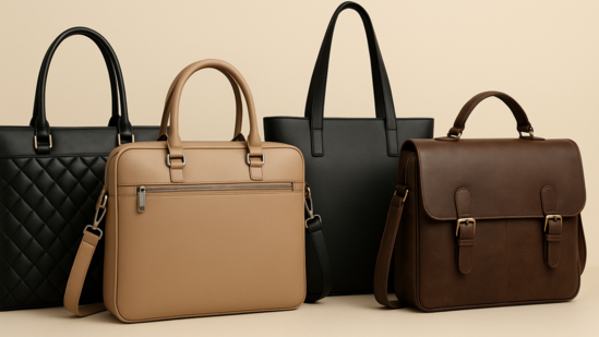 Sleek vegan handbags are redefining workwear accessories with cruelty-free materials and designs that fit both men and women. Sleek vegan handbags are redefining workwear accessories with cruelty-free materials and designs that fit both men and women.