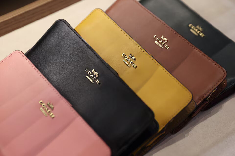Coach handbags displayed at a store in Manhattan, New York.