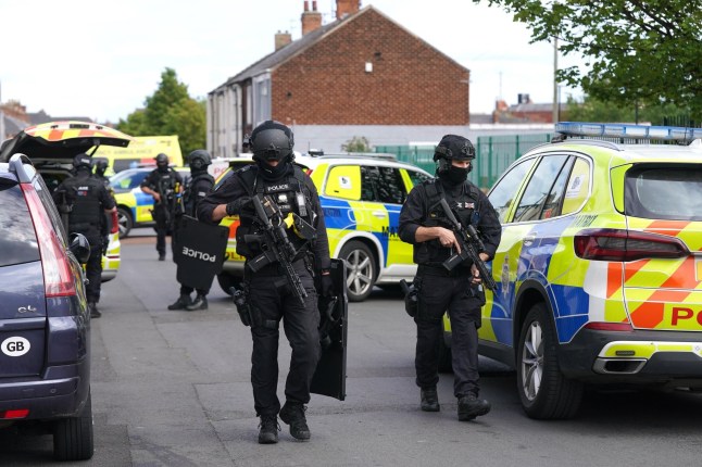 Armed officers in Hartlepool after reports of a dog attacks.